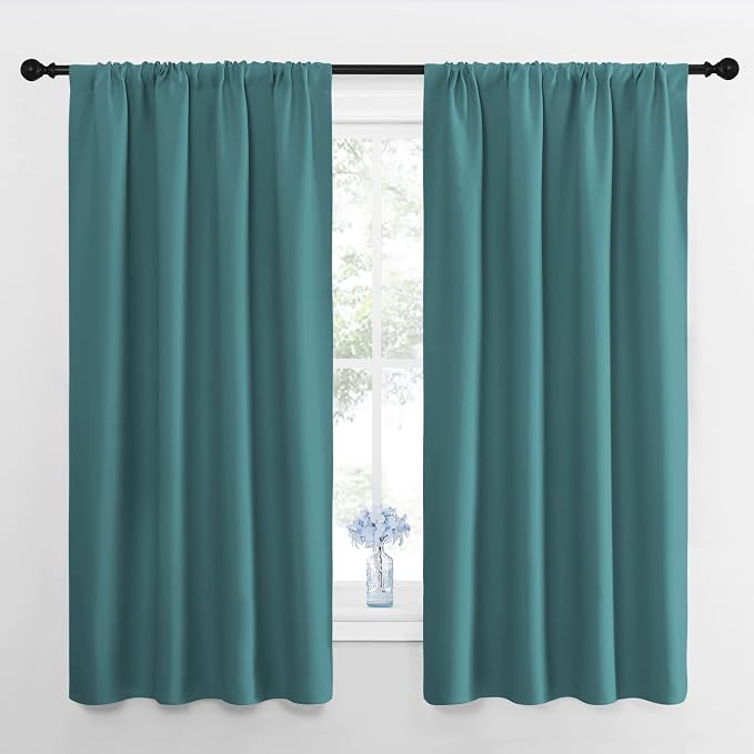NICETOWN RV Blackout Curtains for Camper Windows, Sea Teal, Short Blackout by NICETOWN