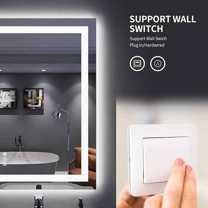 LOAAO 24"X36" LED Bathroom Mirror - Image 7