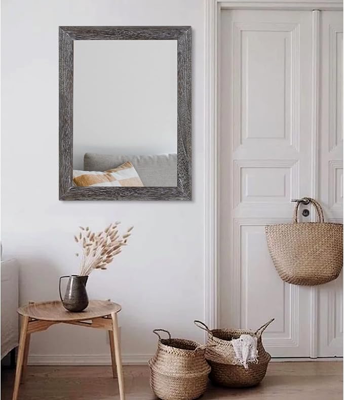 AAZZKANG Wall Mirror with Rectangle Wood Frame Large 28"x20" Rustic Decorative - Image 5