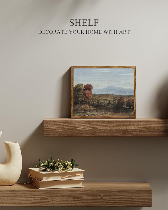 InSimSea Framed Canvas Wall Art, Vintage Fall Landscape Painting, Rustic Nature - Image 2