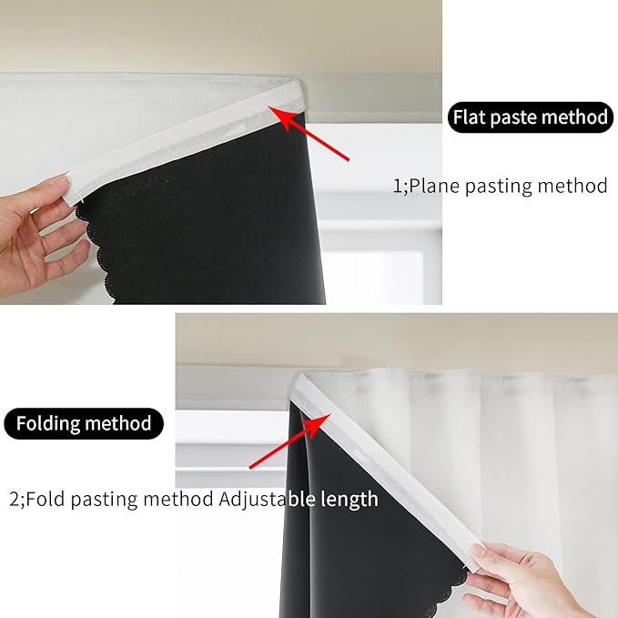 AJAZZ Self Adhesive Curtains 100% Blackout Shades Window Cover Sticky Curtain - Image 5