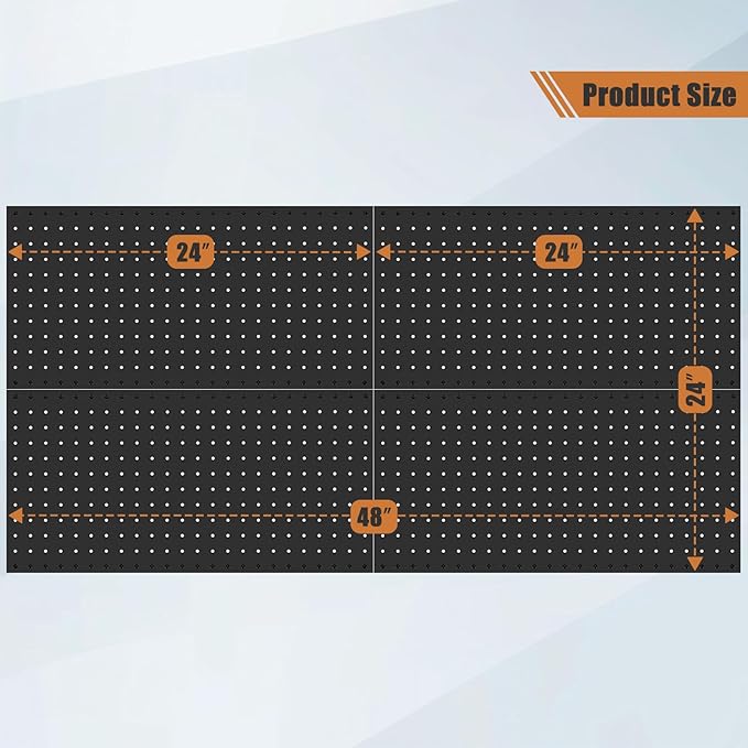 PBHEPJ 4 Pcs Metal Pegboard Panels, Heavy Duty Peg Boards - Image 4