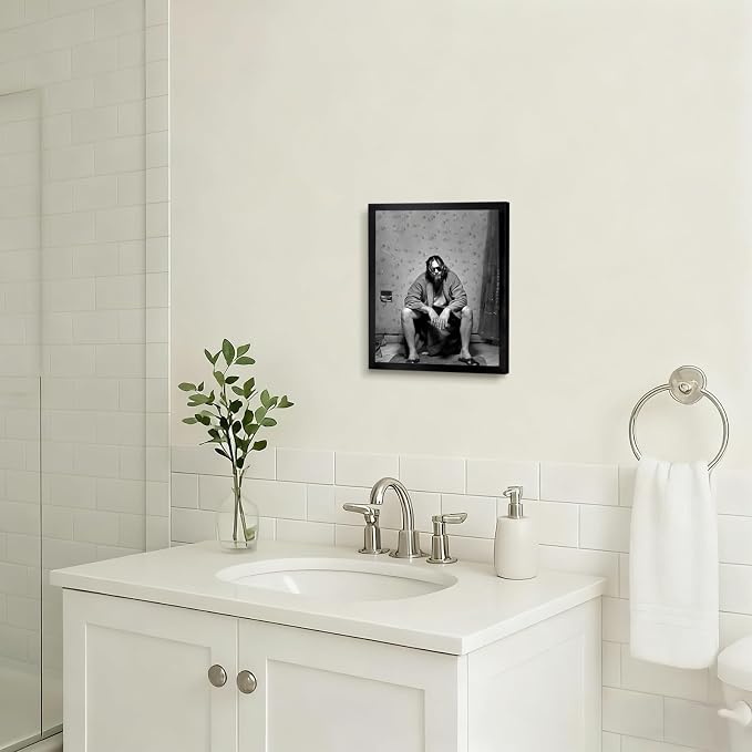 Black and White Wall Art Bathroom Funny Bathroom Pictures Wall Decor-90s - Image 7