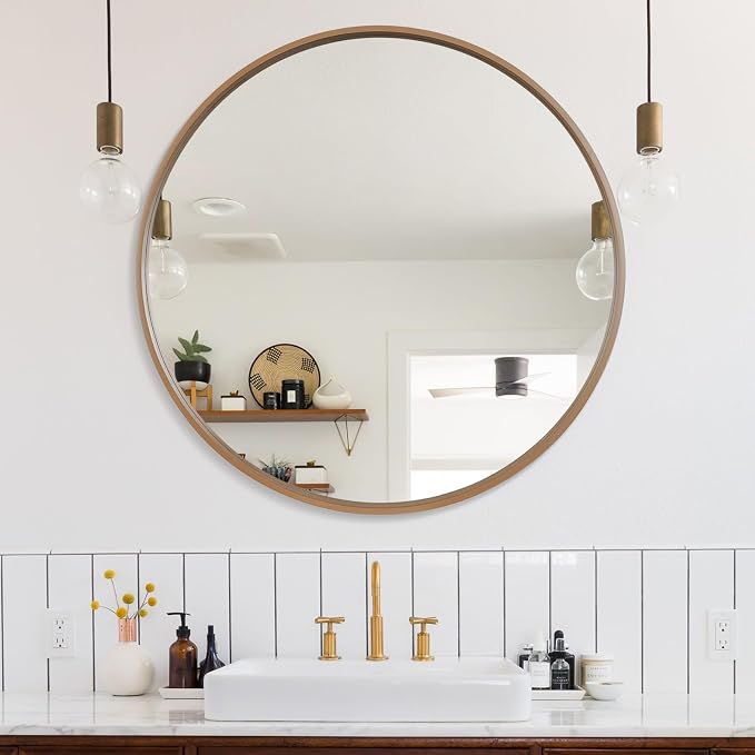 WallBeyond Round Wood Mirror by WallBeyond