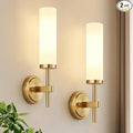Wall Sconces Set of Two, Brushed Gold Bathroom Sconces by Bathroomlightfixtures