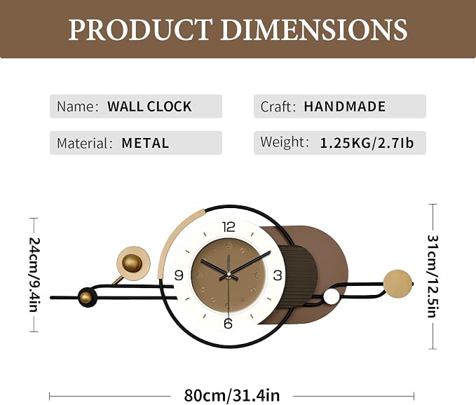 Modern Wall Clock for Living Room/Office Decor, Large Decorative Wall Clock - Image 6
