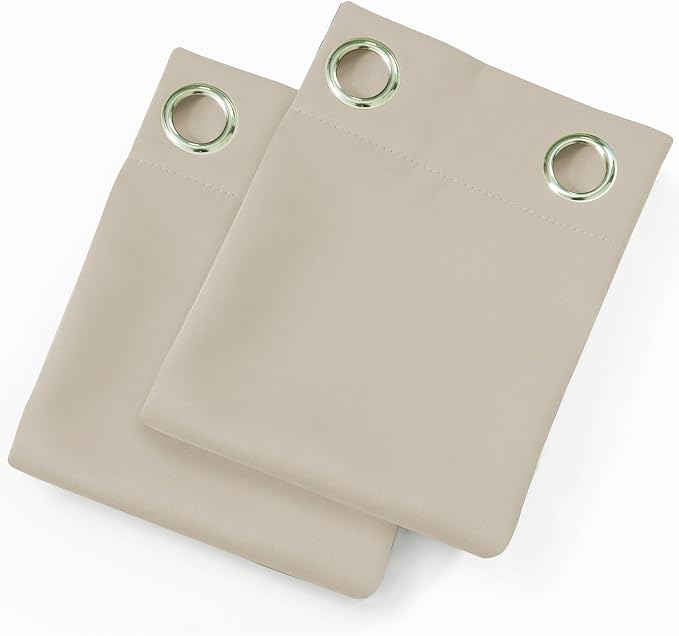 LEMOMO Blackout Curtains 52 x 120 Inch Long Light Beige Curtains Set of 2 - Image 9