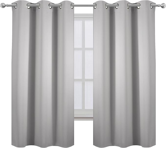 LEMOMO Light Grey Blackout Curtains 34 x 63 Inch Length/Set of 2 Curtain - Image 2