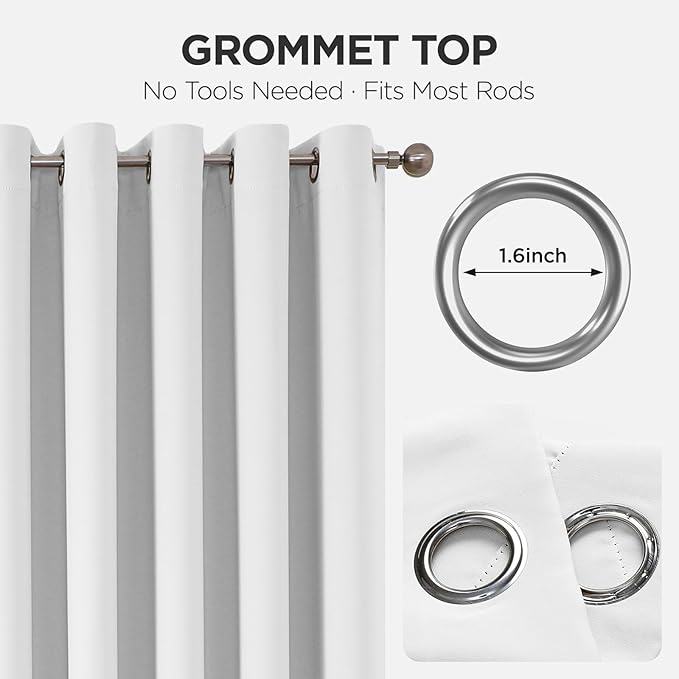 Joydeco Blackout Patio Sliding Door Curtains 84 Inches Long, Grommet Privacy - Image 9