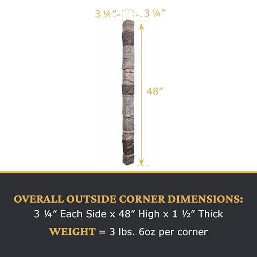 AZ Faux High-Density Polyurethane Faux Stone Flush Outside Corner - Image 3