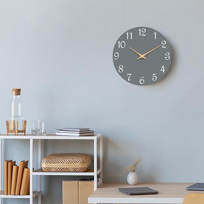 Roymnie Wall Clock 14 Inch, Modern Wall Clocks Battery Operated, Silent Non - Image 6