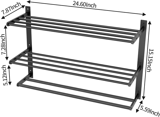 Towel Racks for Bathroom Wall Mounted 24", 3 Tier Bathroom Towel Shelf - Image 5
