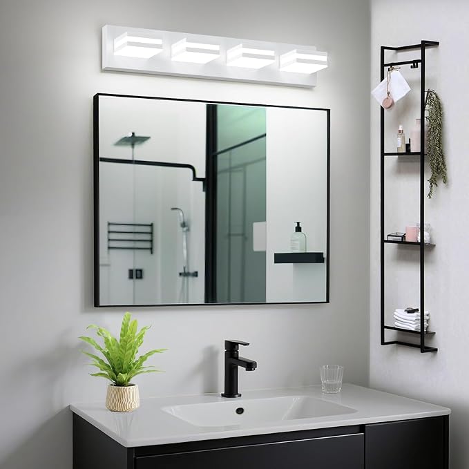 IZORRO LED Modern Bathroom Lights Fixtures, Matte White Acrylic Wall Lighting - Image 6