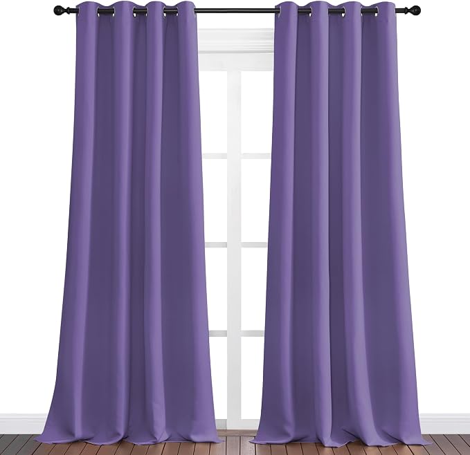 NICETOWN Lilac Purple Blackout Curtains 120" Long - Image 2