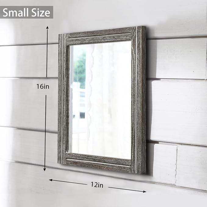 AAZZKANG Mirrors for Wall with Wooden Frame Rustic Wall Mirror Rectangular - Image 2