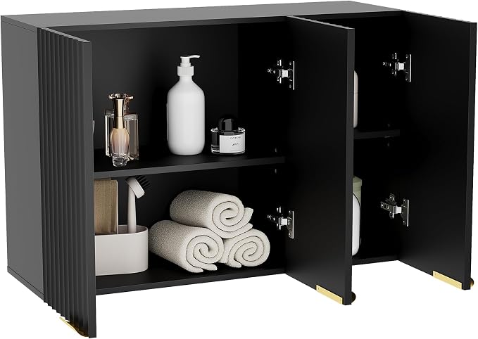 ChooChoo 3 Doors Wall Cabinet Laundry Room, Bathroom Wall Cabinet - Image 4