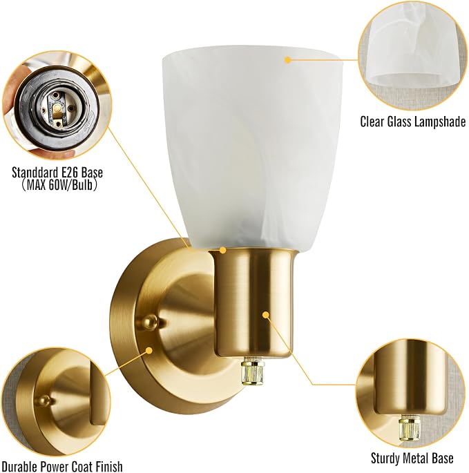 EJIAXIN Wall Sconces Set of 2, Modern Wall Light Fixtures - Image 7
