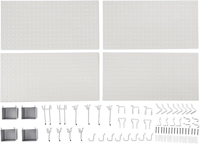 Amazon Basics Rectangular Metal Pegboard Wall Organizer, Tool Storage - Image 4