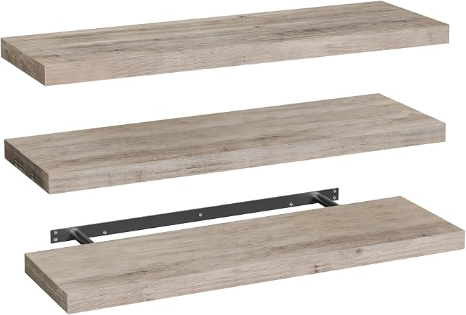 RALGEND Floating Shelves for Wall, 1.5" Thick Wall Shelf Set of 3 by RALGEND