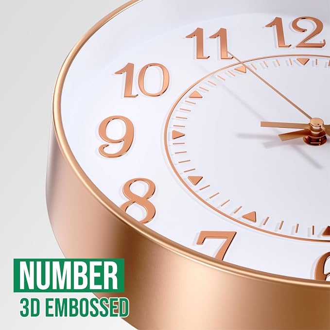 Wall Clock Modern Non-Ticking Battery Operated Silent Wall Clocks Simple Style - Image 6