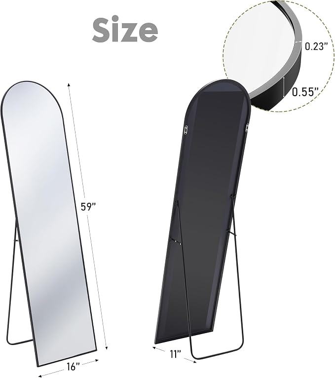 DUMOS 59"x16" Arched Full Length Mirror - Image 2
