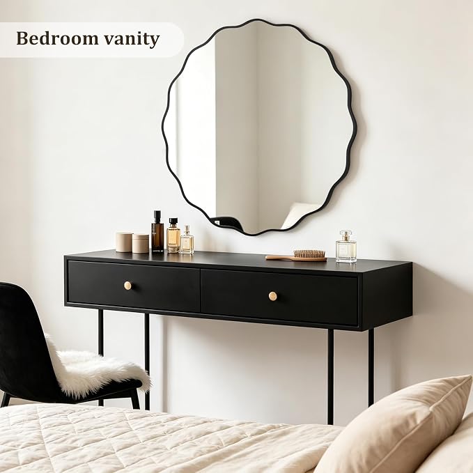 WallBeyond Round Wavy Mirror for Wall Decorative 36 inch, Modern Round Mirror - Image 3