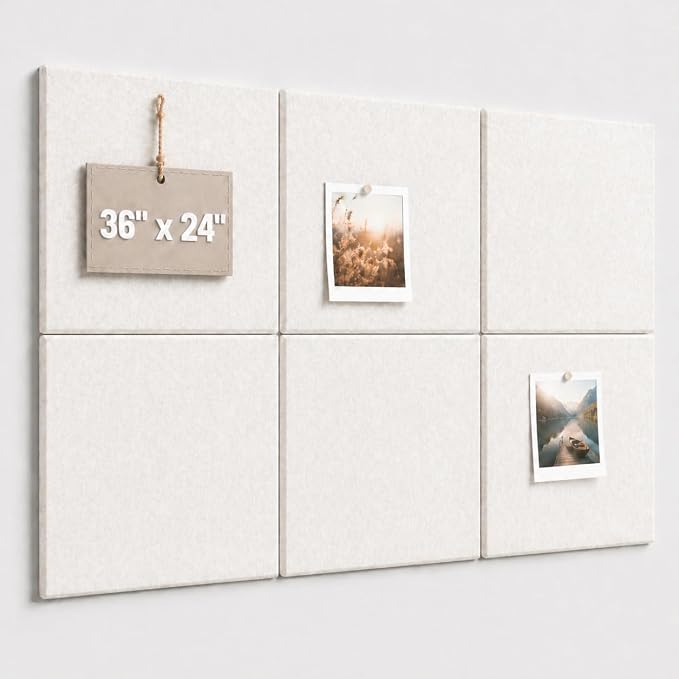 Large Cork Boards for Walls – 36" x 24" Self Adhesive Felt Wall Tiles by CreateYourIdealSpace
