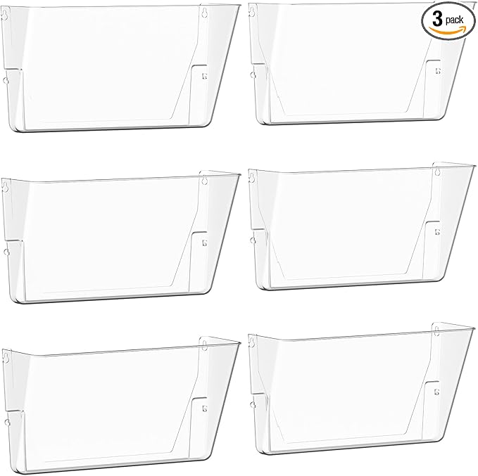Gawerk Clear Acrylic Single Pocket, Plastic Hanging Wall Mount File Holder by Gawerk