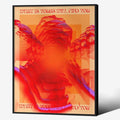 Retro Hippie Trippy Posters Vintage Red 70s 80s Wall Art Trendy Face Eye Canvas by Medpol