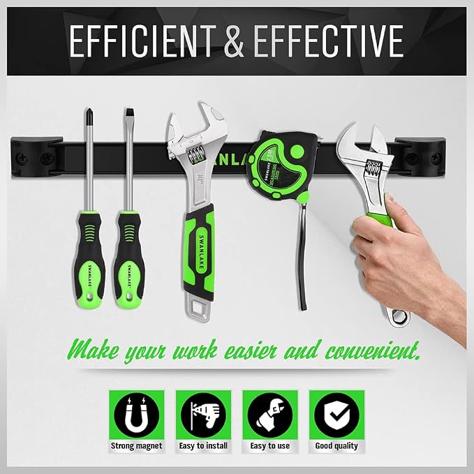SWANLAKE GARDEN TOOLS 4-Piece 12" Magnetic Tool Holder Storage Organizer - Image 8