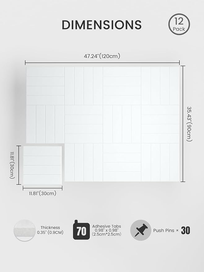 Bumusty Large Cork Board Alternative-48 x 36" Felt Bulletin Board Tiles - Image 2