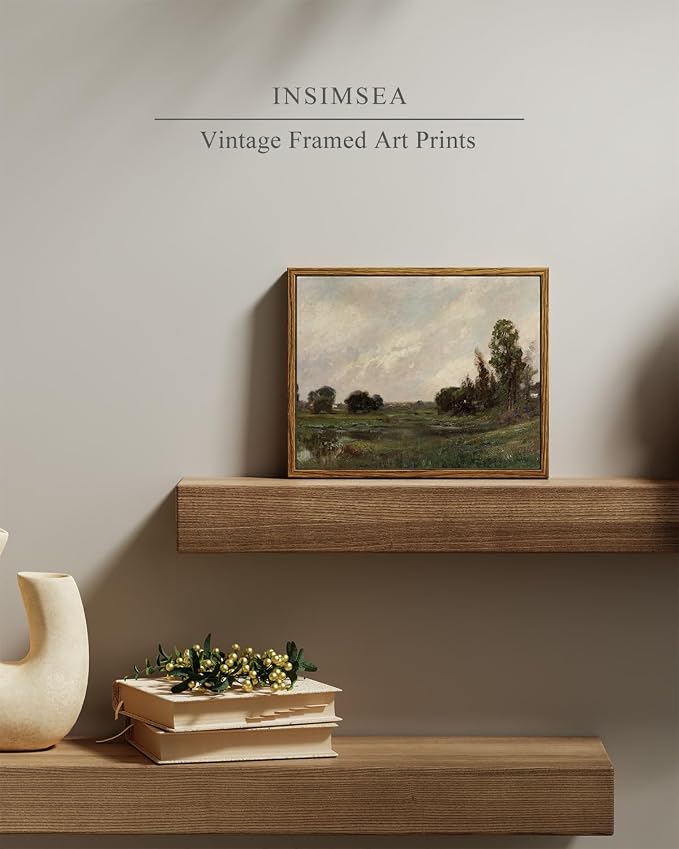 InSimSea Framed Canvas Wall Art, Vintage Landscape Art - Image 2