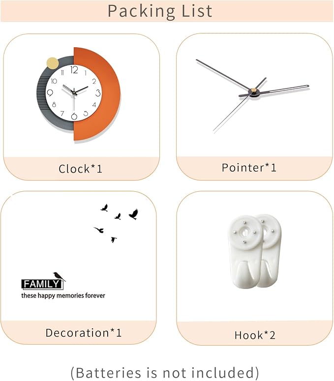 FLEBLE Modern Wall Clocks for Living Room Decor Large Decorative Wall Clock - Image 6