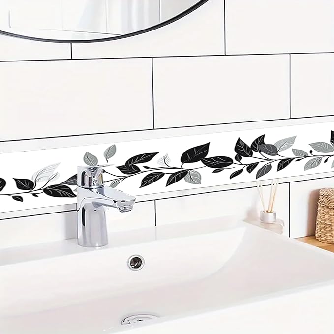 HOMETITUTE Wallpaper Border Peel and Stick Feather Texture Decorative Wall Trim - Image 2
