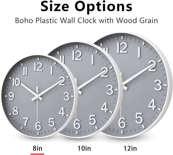 HZDHCLH Wall Clocks Battery Operated, Wall Clock Gray, 8 inch Wall Clock Silent - Image 5