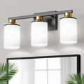 DORESshop Black and Gold Vanity Light, 3-Light Bathroom Light Fixture Over by DORESshop
