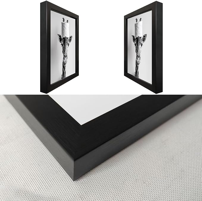 Framed Funny Bathroom Wall Art Giraffe - Image 3