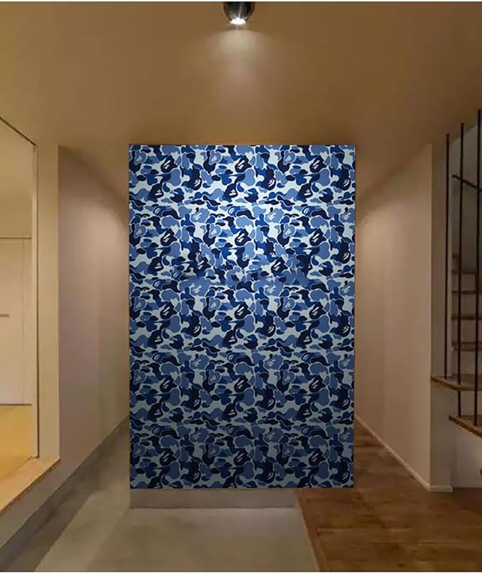 Self-Adhesive Vinyl Blue Camouflage Contact Paper Peel and Stick Camouflage - Image 2