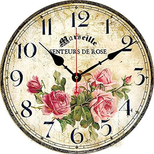 Vintage French Floral Wall Clock - Image 2