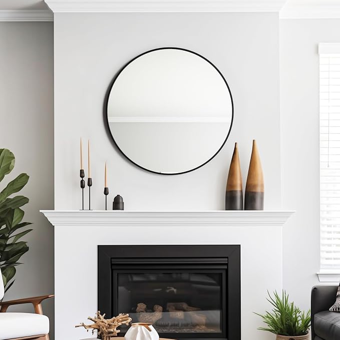 USHOWER Bathroom Mirrors for Over Sink, 30 Inch Circle Mirror - Image 8