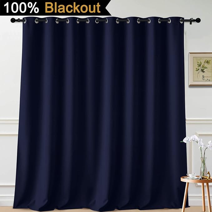 Yakamok 100% Blackout Extra Wide Thermal Insulated Curtains, Total Shade Patio - Image 2