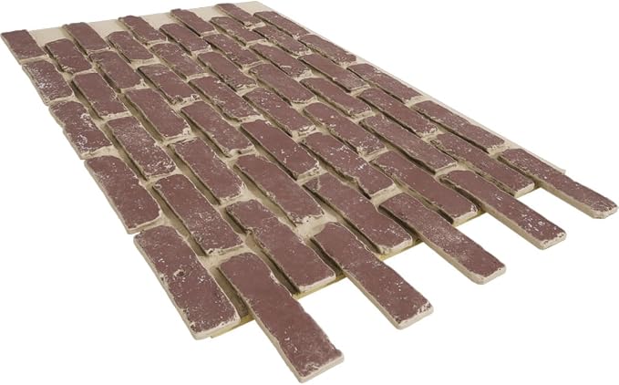 EverStone Aged Brick Faux Brick Panel, 46 7/8"W x 27"H x 1 1/4"D, Old Town Color - Image 6