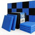 96 Pack Blue/black Absorb the echo Acoustic Foam Panel Wedge Studio by XIN%26LOG