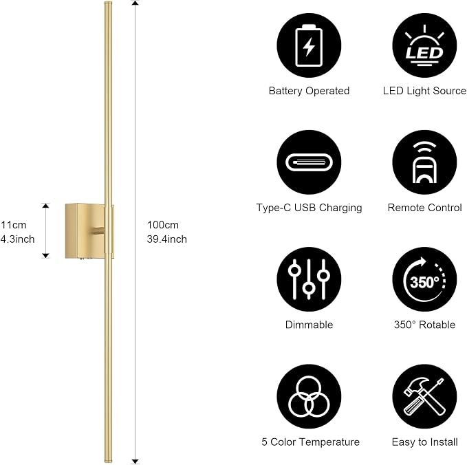 Battery Operated Wall Sconce Set of Two - Image 4