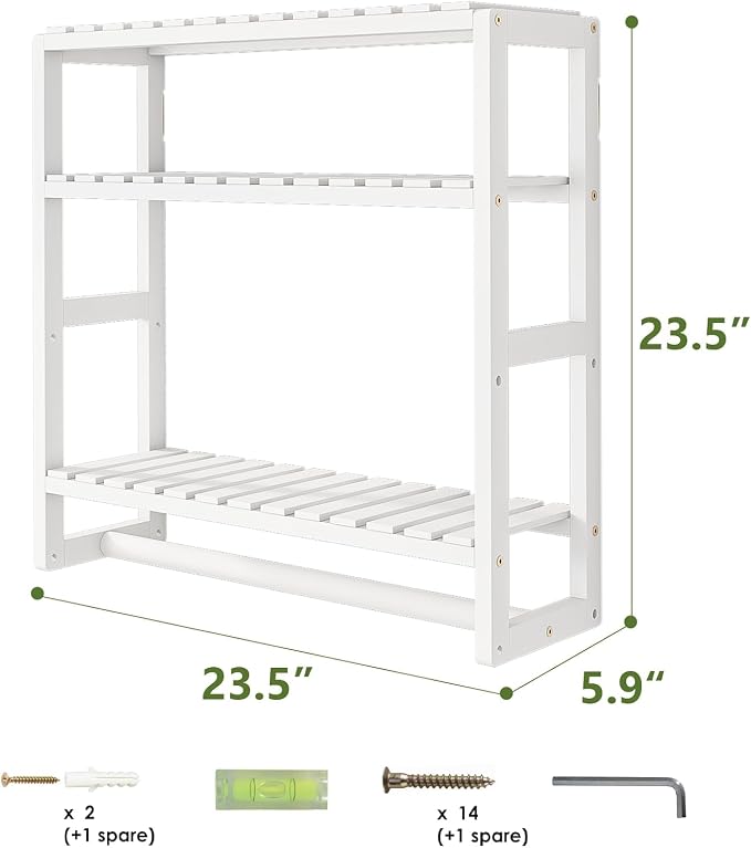 Galood Over The Toilet Storage Bathroom Shelves Wall Mounted 3 Tier Space Saver - Image 2