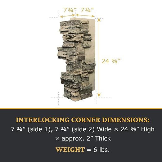 AZ Faux High-Density Polyurethane Faux Stone Interlocking Outside Corner - Image 3
