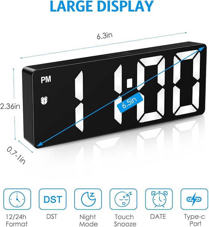 AMIR Digital Alarm Clock, LED Clock - Image 2