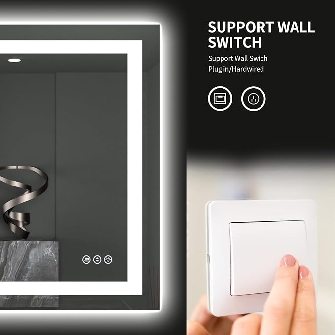 LOAAO 40"X38" LED Bathroom Mirror - Image 7