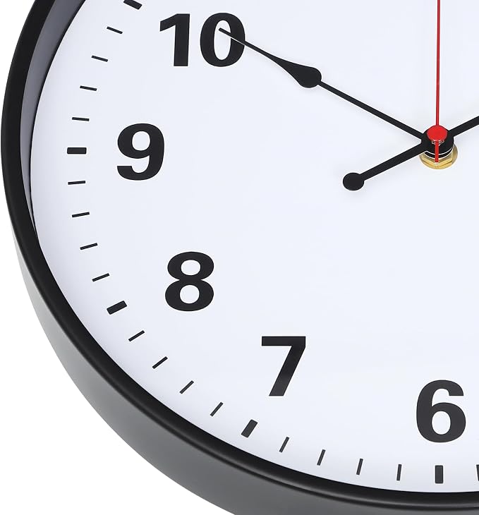 LEIKE Metal Wall Clock 12IN Black, Retro Silent Quartz Battery Operated - Image 7