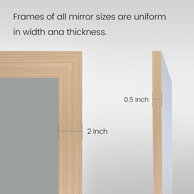 Amorho Bathroom Mirror, Hang Horizontally/Vertically, Suitable - Image 6